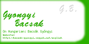 gyongyi bacsak business card