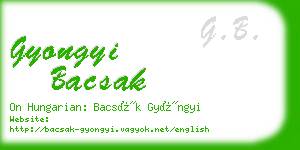 gyongyi bacsak business card